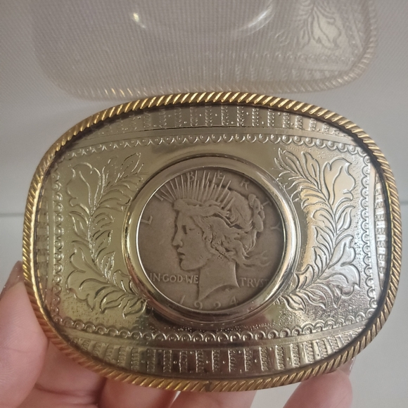 Vintage GERMAN SILVER Engraved Belt Buckle - Picture 6 of 11